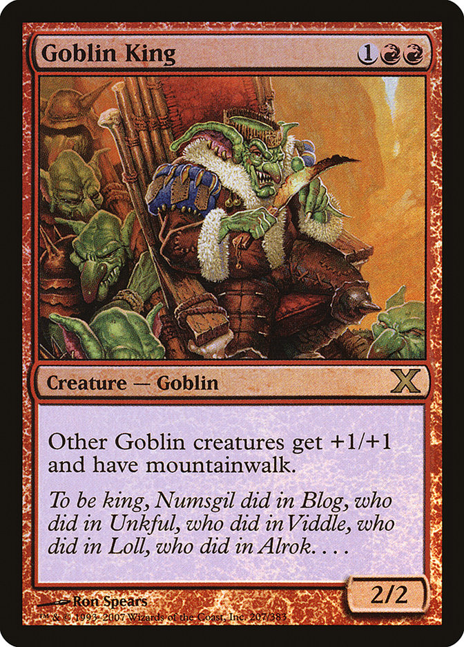 Image of Goblin King (Premium Foil) [Tenth Edition]