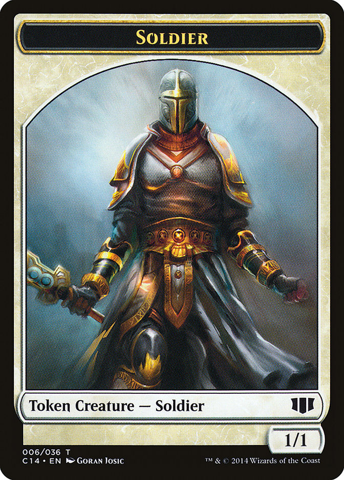 Image of Soldier // Spirit Double-Sided Token [Commander 2014 Tokens]