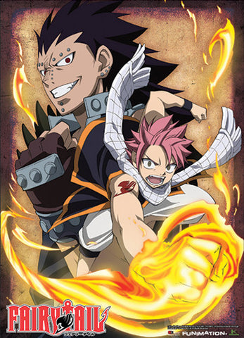 FAIRY TAIL NATSU FIRE FIST & GAJEEL WALLSCROLL