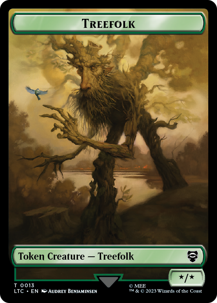 Image of Beast // Treefolk Double Sided Token [The Lord of the Rings: Tales of Middle-Earth Commander Tokens]
