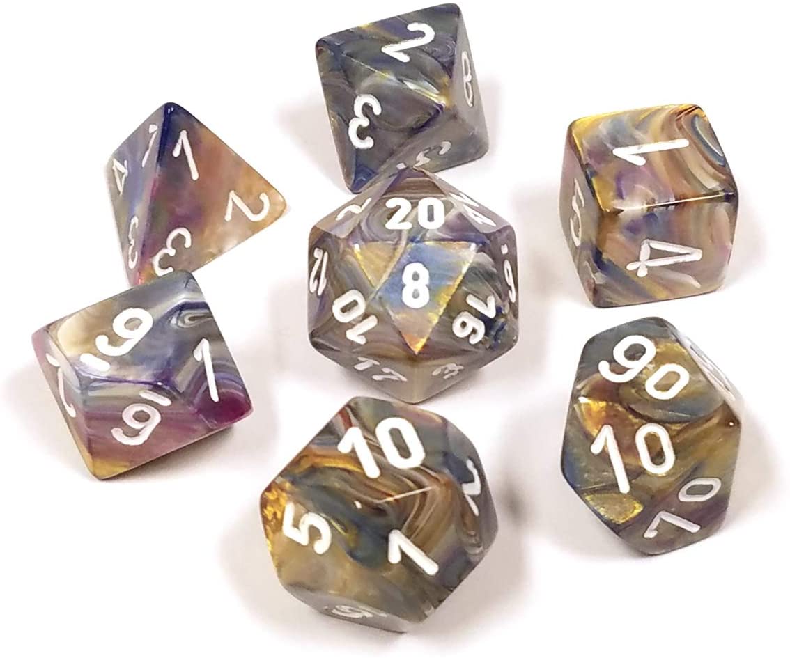 Image of Chessex Festive - Carousel/White - 7 Dice Set