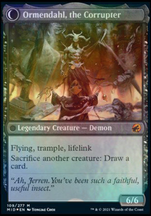 Image of Jerren, Corrupted Bishop // Ormendahl, the Corrupted [Innistrad: Midnight Hunt Prerelease Promos]