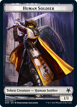 Image of Zombie // Human Soldier Double-Sided Token [Game Night: Free-for-All Tokens]
