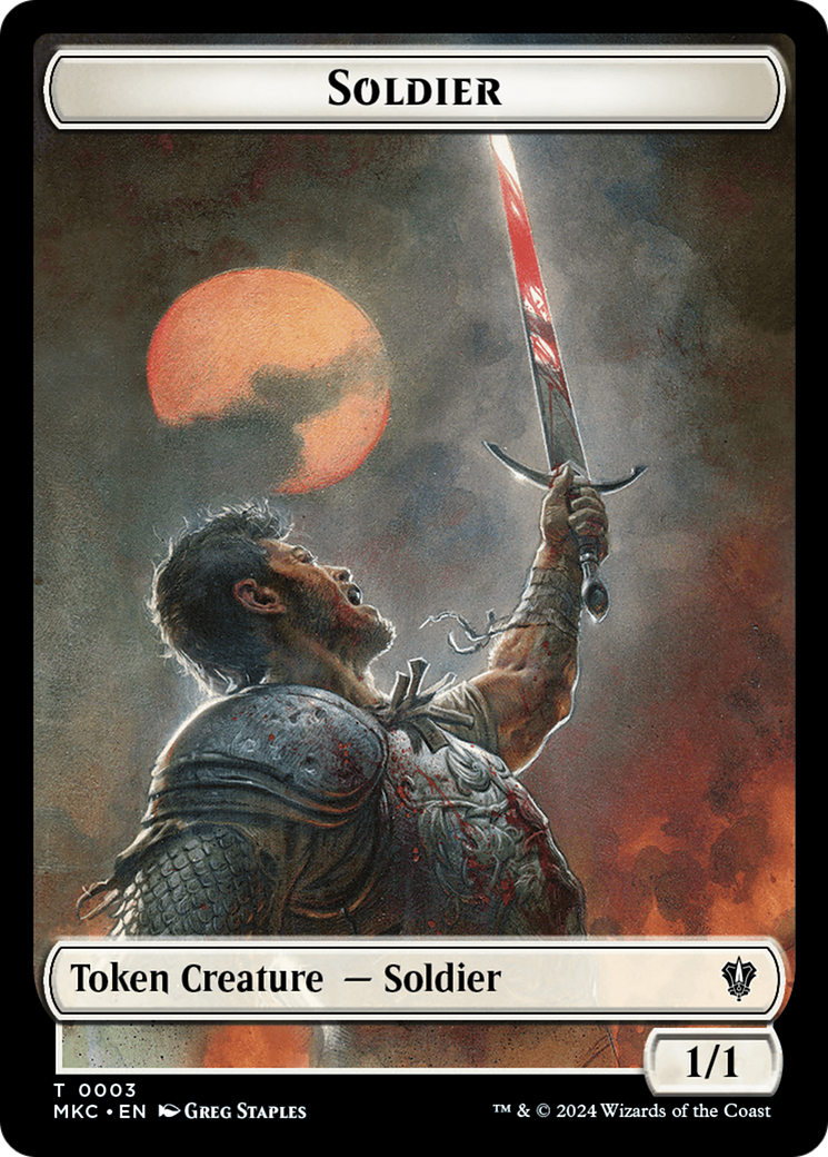 Image of Construct // Soldier Double-Sided Token [Murders at Karlov Manor Commander Tokens]