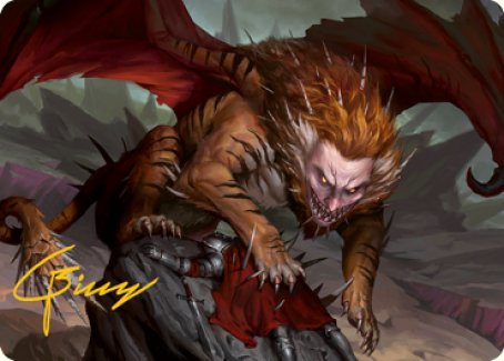 Image of Manticore Art Card (Gold-Stamped Signature) [Dungeons & Dragons: Adventures in the Forgotten Realms Art Series]