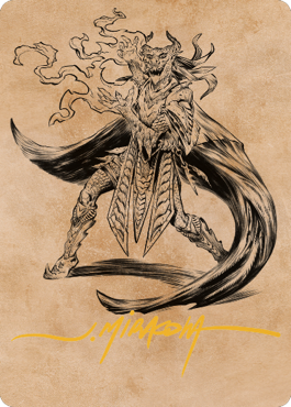 Image of Livaan, Cultist of Tiamat Art Card (Gold-Stamped Signature) [Commander Legends: Battle for Baldur's Gate Art Series]