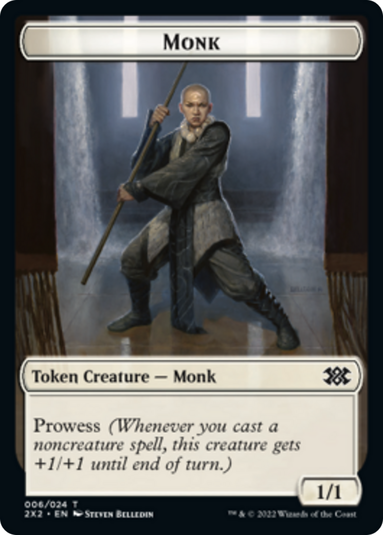 Image of Cat Dragon // Monk Double-Sided Token [Double Masters 2022 Tokens]