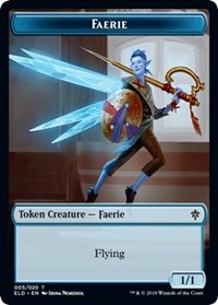 Image of Faerie // Food (17) Double-Sided Token [Throne of Eldraine Tokens]