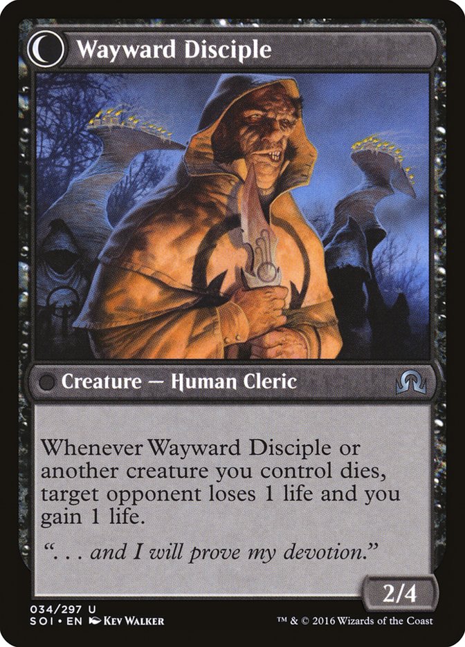 Image of Pious Evangel // Wayward Disciple [Shadows over Innistrad]