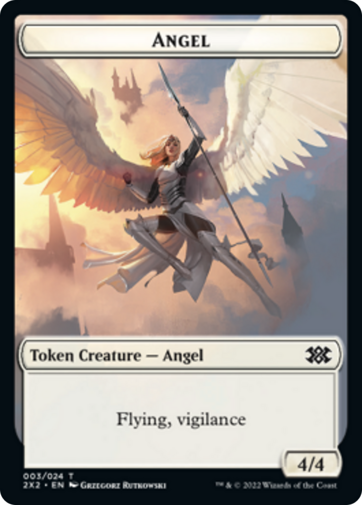 Image of Drake // Angel Double-Sided Token [Double Masters 2022 Tokens]