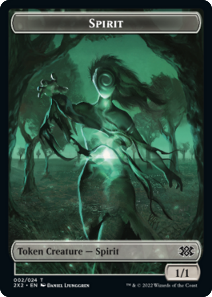 Image of Liliana, the Last Hope Emblem // Spirit (002) Double-Sided Token [Double Masters 2022 Tokens]
