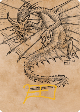 Image of Ancient Gold Dragon Art Card (44) (Gold-Stamped Signature) [Commander Legends: Battle for Baldur's Gate Art Series]