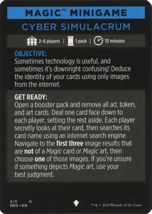 Image of Cyber Simulacrum (Magic Minigame) [Kamigawa: Neon Dynasty Minigame]