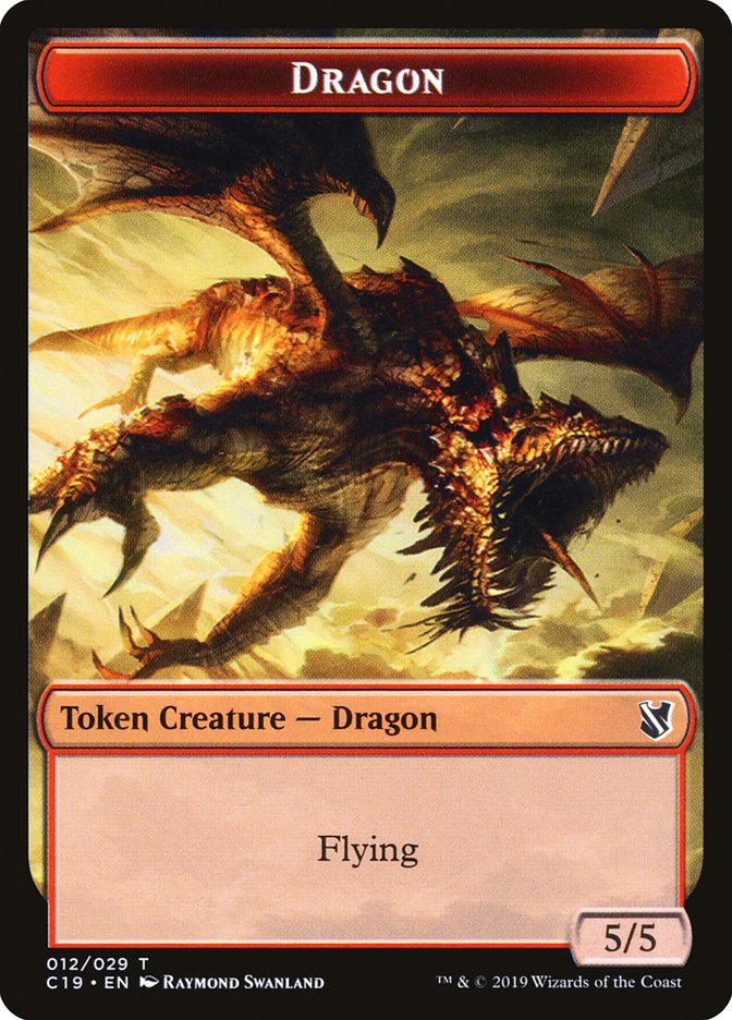 Image of Heart-Piercer Manticore // Dragon Double-Sided Token [Commander 2019 Tokens]