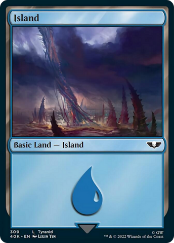 Island (309) (Surge Foil) [Warhammer 40,000]