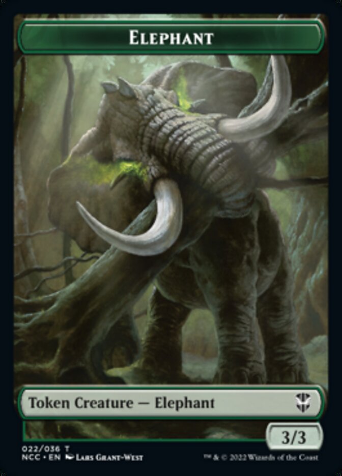Image of Clue // Elephant Double-Sided Token [Streets of New Capenna Commander Tokens]