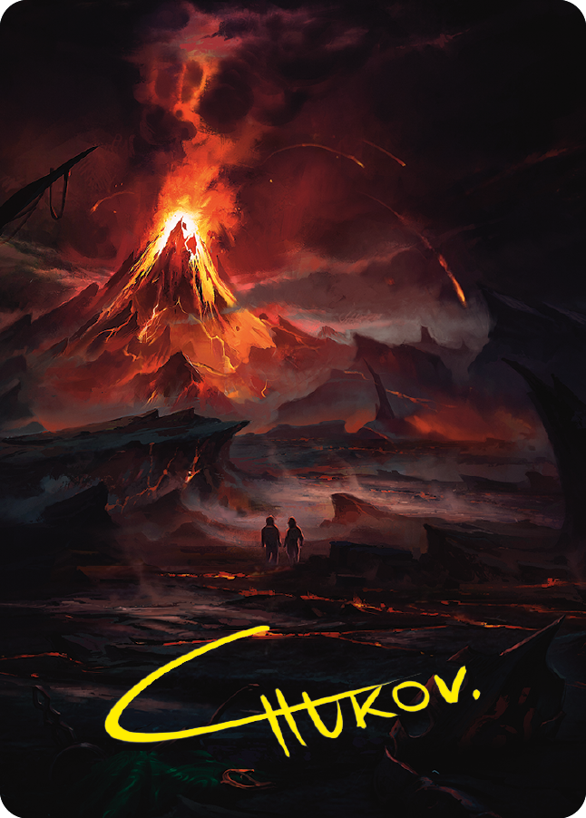 Image of Valley of Gorgoroth Art Card (Gold-Stamped Signature) [The Lord of the Rings: Tales of Middle-earth Art Series]
