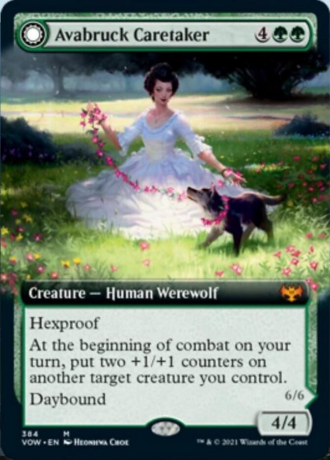 Image of Avabruck Caretaker // Hollowhenge Huntmaster (Extended Art) [Innistrad: Crimson Vow]