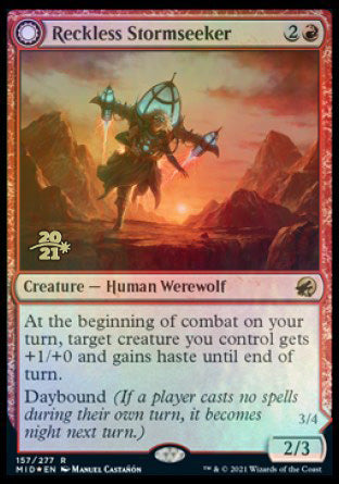 Image of Reckless Stormseeker // Storm-Charged Slasher [Innistrad: Midnight Hunt Prerelease Promos]