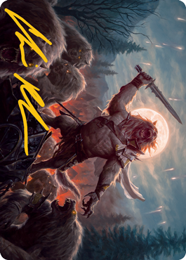 Image of Tovolar, the Midnight Scourge 1 Art Card (Gold-Stamped Signature) [Innistrad: Midnight Hunt Art Series]