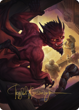 Image of Nefarious Imp Art Card (Gold-Stamped Signature) [Commander Legends: Battle for Baldur's Gate Art Series]