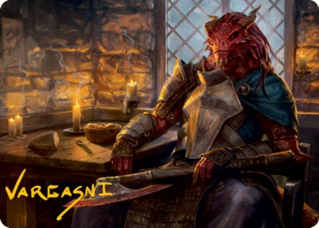 Image of Jaded Sell-Sword Art Card (Gold-Stamped Signature) [Dungeons & Dragons: Adventures in the Forgotten Realms Art Series]