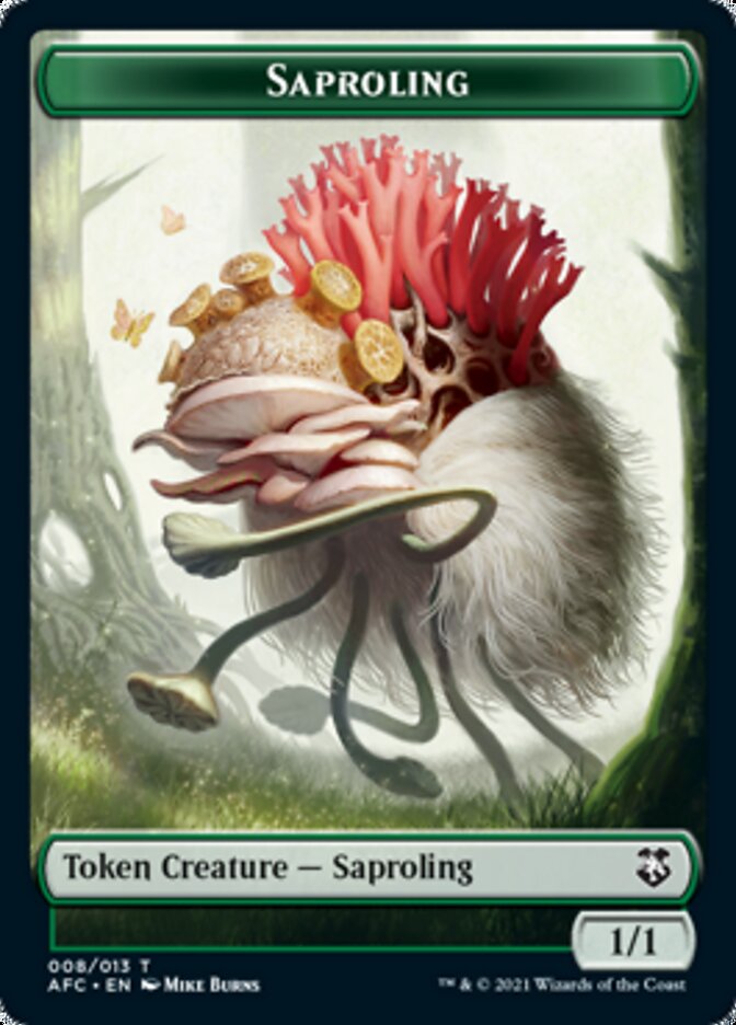 Image of Knight // Saproling Double-Sided Token [Dungeons & Dragons: Adventures in the Forgotten Realms Commander Tokens]