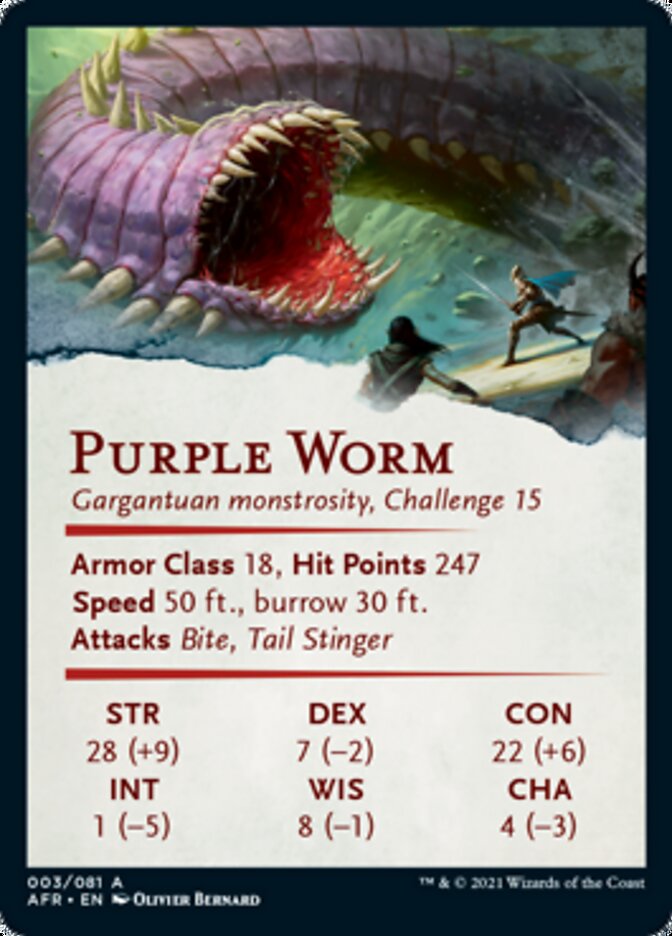Image of Purple Worm Art Card [Dungeons & Dragons: Adventures in the Forgotten Realms Art Series]