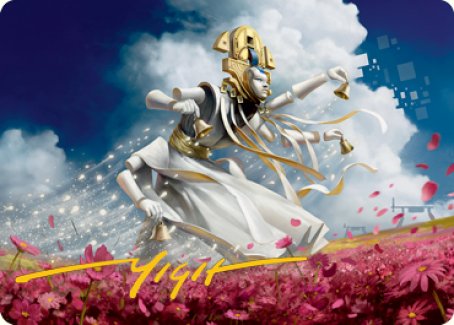 Image of Myojin of Blooming Dawn Art Card (Gold-Stamped Signature) [Kamigawa: Neon Dynasty Art Series]