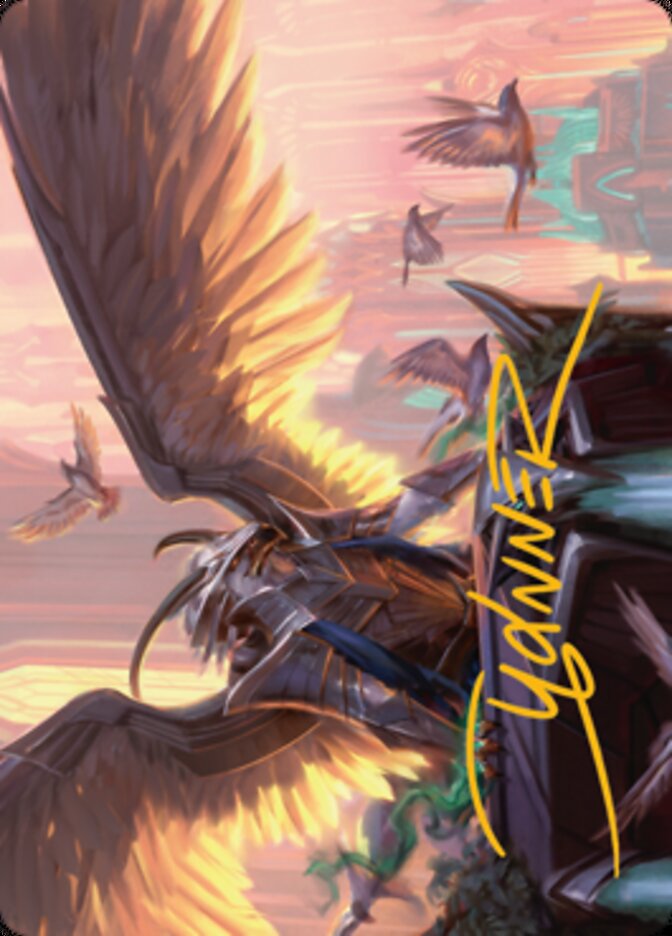 Image of Falco Spara, Pactweaver 1 Art Card (Gold-Stamped Signature) [Streets of New Capenna Art Series]