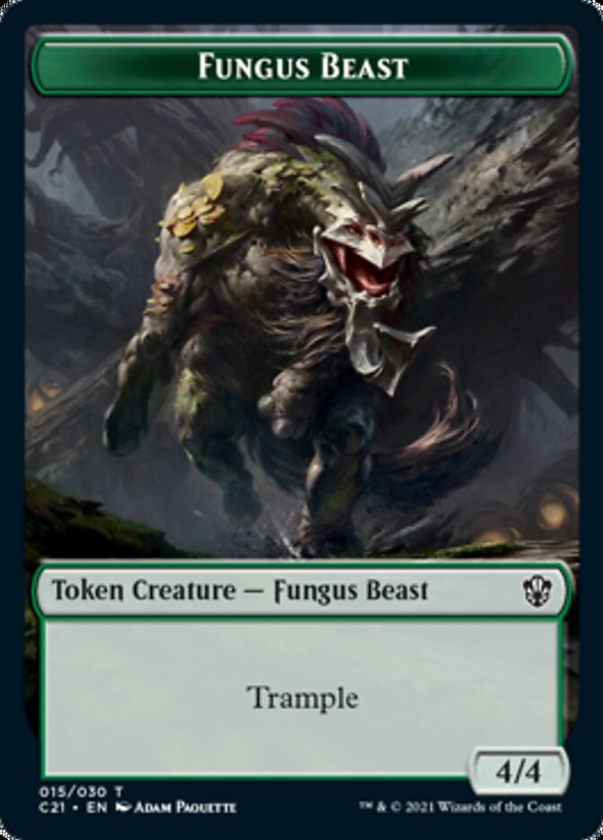Image of Demon // Fungus Beast Double-Sided Token [Commander 2021 Tokens]