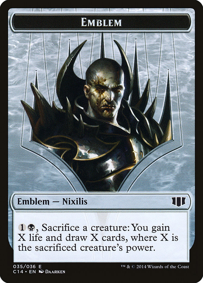 Image of Ob Nixilis of the Black Oath Emblem // Zombie (016/036) Double-Sided Token [Commander 2014 Tokens]