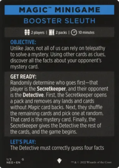 Image of Booster Sleuth (Magic Minigame) [Kamigawa: Neon Dynasty Minigame]