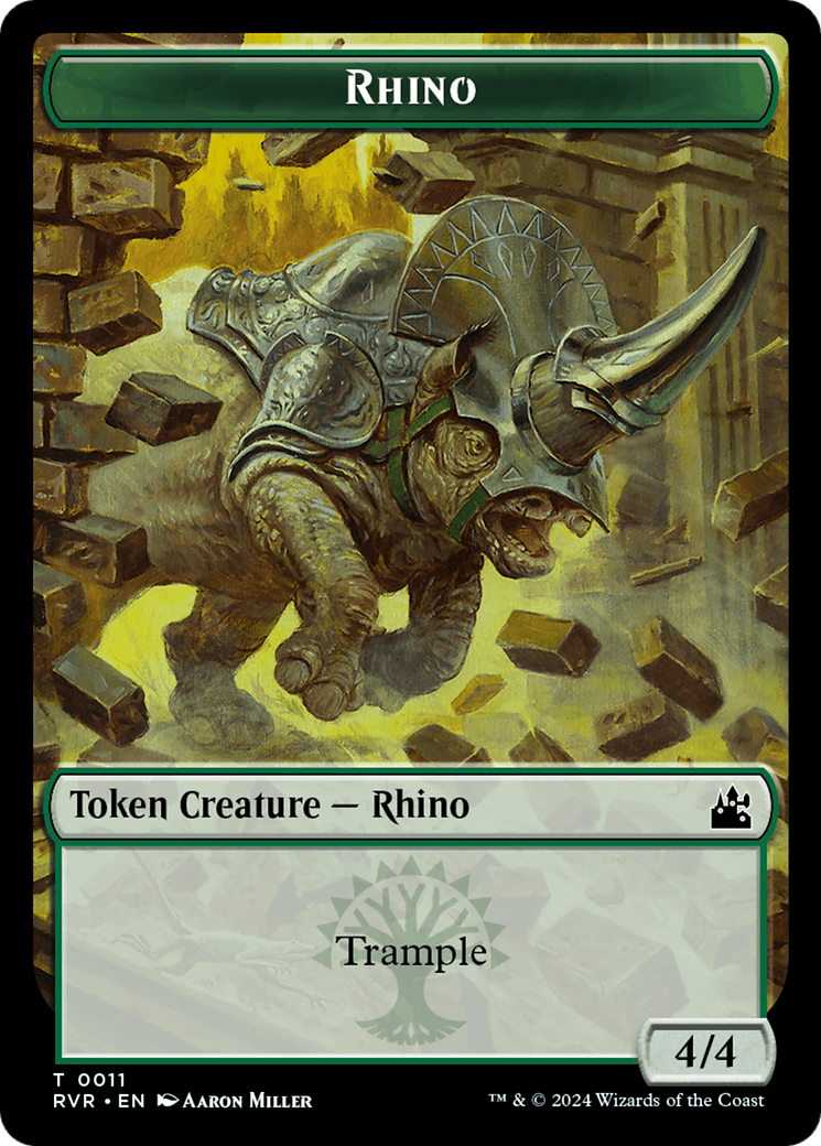 Image of Rhino Token [Ravnica Remastered Tokens]