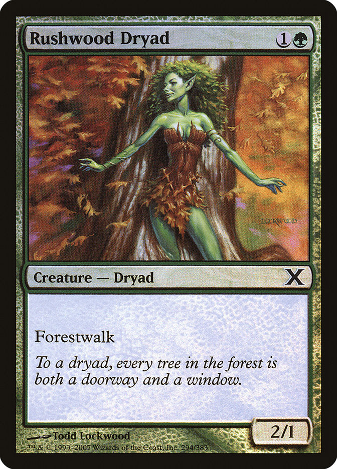 Image of Rushwood Dryad (Premium Foil) [Tenth Edition]