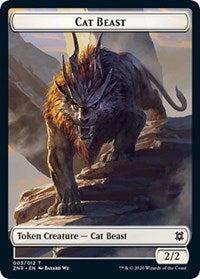 Image of Cat Beast // Copy Double-Sided Token [Zendikar Rising Tokens]