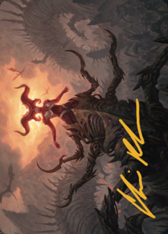 Image of Sheoldred, the Apocalypse Art Card (Gold-Stamped Signature) [Dominaria United Art Series]