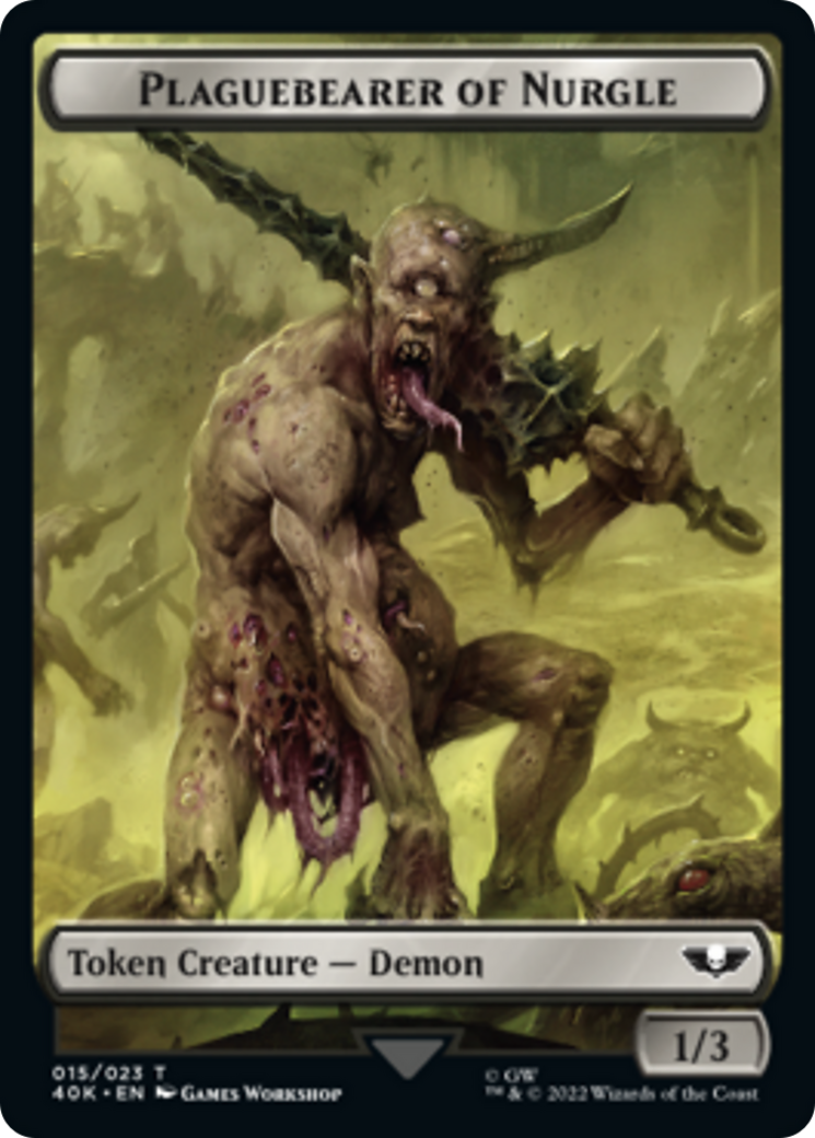 Image of Astartes Warrior // Plaguebearer of Nurgle Double-Sided Token [Warhammer 40,000 Tokens]