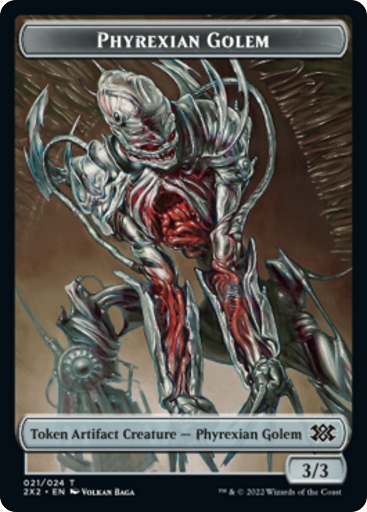 Image of Drake // Phyrexian Golem Double-Sided Token [Double Masters 2022 Tokens]