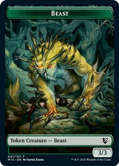 Image of Beast (007) // Spider Double-Sided Token [Innistrad: Midnight Hunt Commander Tokens]