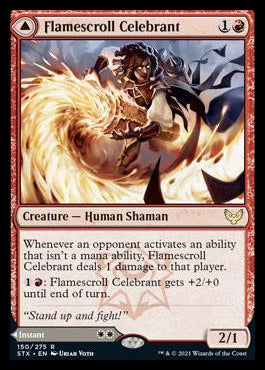 Image of Flamescroll Celebrant // Revel in Silence [Strixhaven: School of Mages]