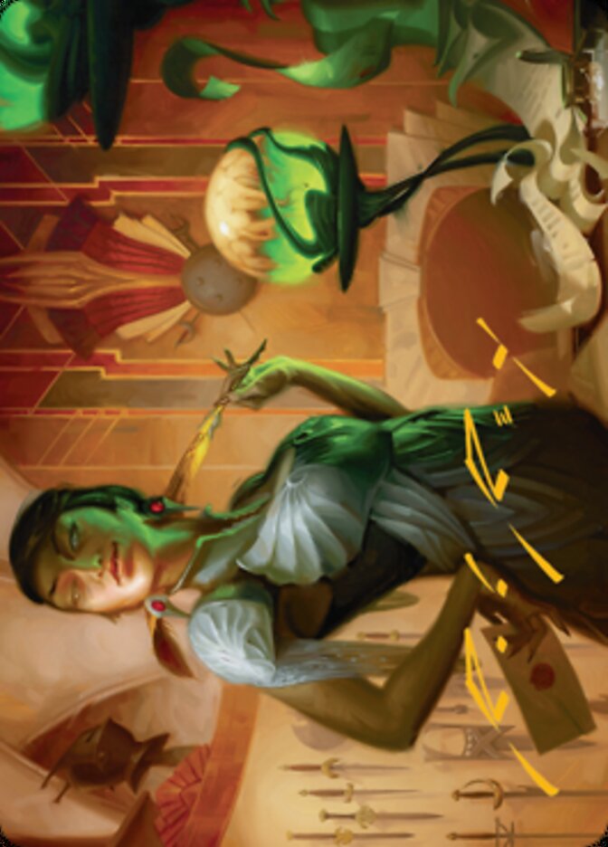 Image of Mari, the Killing Quill Art Card (Gold-Stamped Signature) [Streets of New Capenna Art Series]