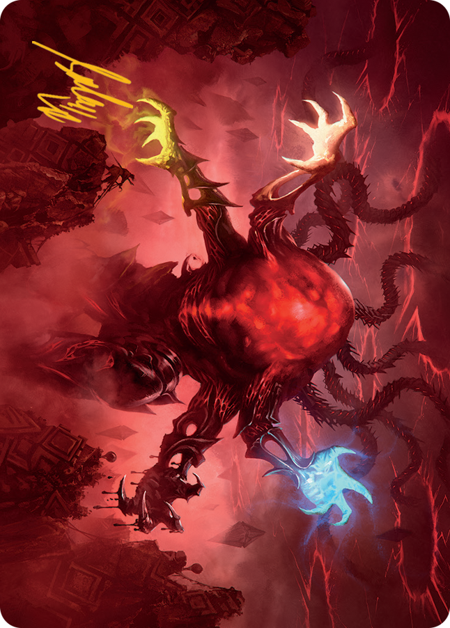 Image of Omnath, Locus of All Art Card (51) (Gold-Stamped Signature) [March of the Machine Art Series]