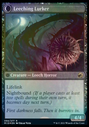 Image of Curse of Leeches // Leeching Lurker [Innistrad: Midnight Hunt Prerelease Promos]