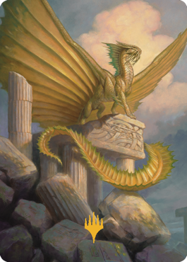 Image of Ancient Gold Dragon Art Card (05) (Gold-Stamped Signature) [Commander Legends: Battle for Baldur's Gate Art Series]