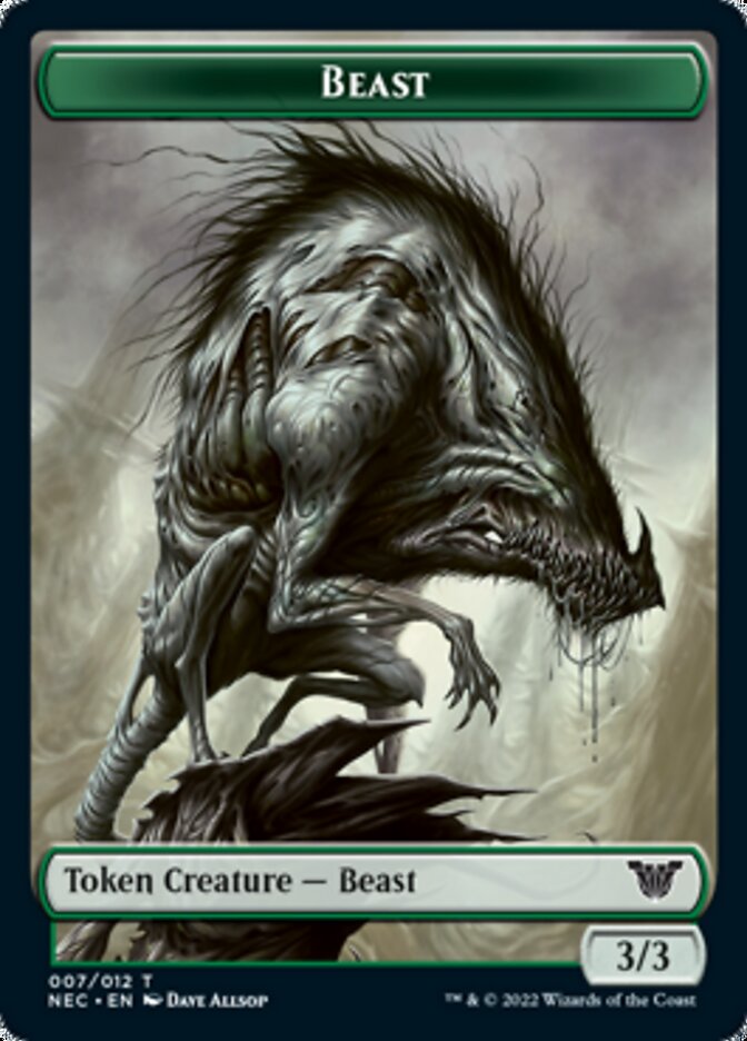 Image of Beast // Treasure Double-Sided Token [Kamigawa: Neon Dynasty Commander Tokens]