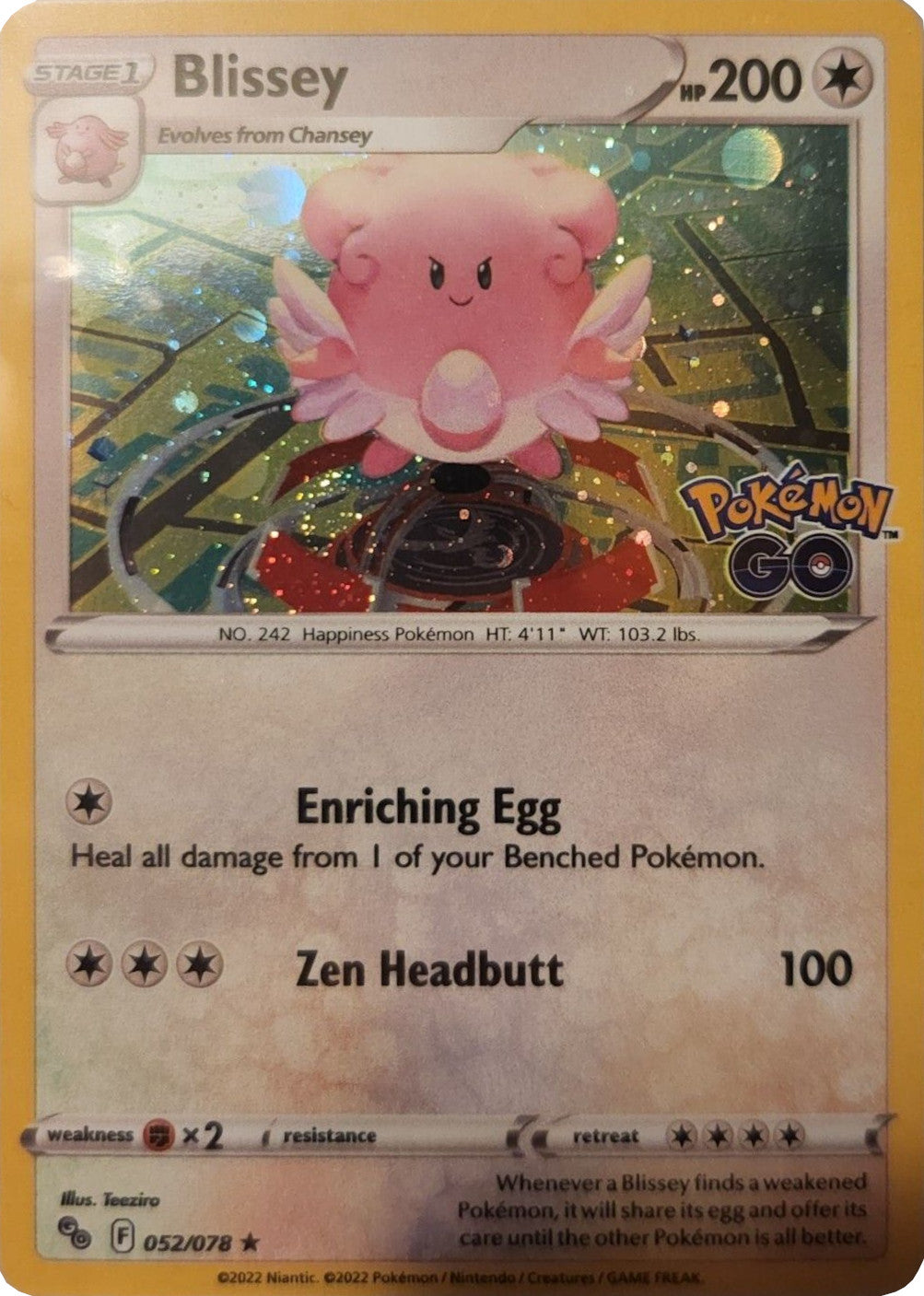Image of Blissey (052/078) (Cosmos Holo) [Pokémon GO]