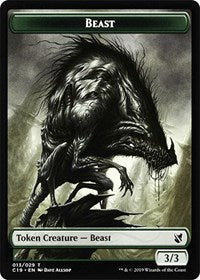 Image of Beast (013) // Wurm Double-Sided Token [Commander 2019 Tokens]