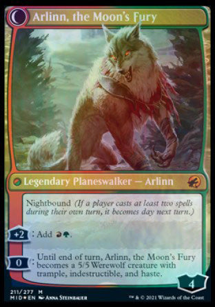 Image of Arlinn, the Pack's Hope // Arlinn, the Moon's Fury [Innistrad: Midnight Hunt Prerelease Promos]