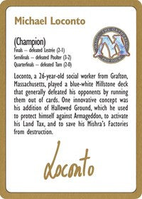 Image of 1996 Michael Loconto Biography Card [World Championship Decks]